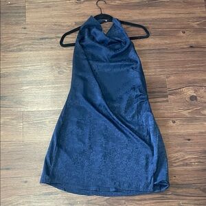 Navy Blue Halter Dress